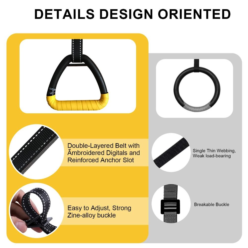 1 Pair Premium No-Punch Gymnas - Gymnastic Ring recension och pris